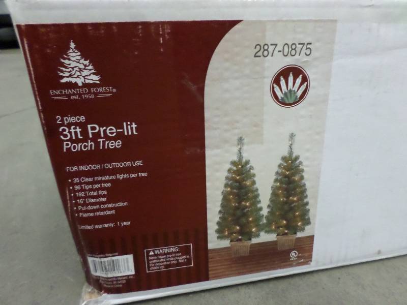 lot 63 image: (1) 3ft Pre-Lit Porch Tree ...
