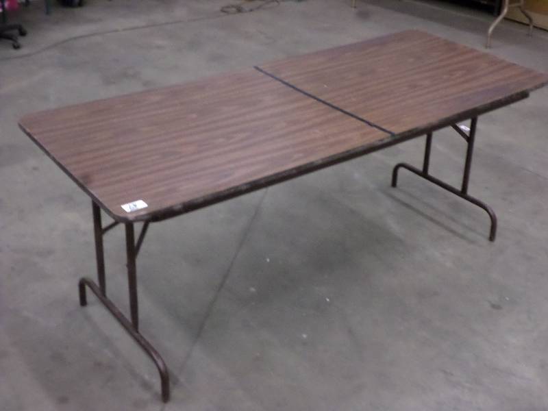lot 68 image: 6ft Steel-Framed Folding Table ...