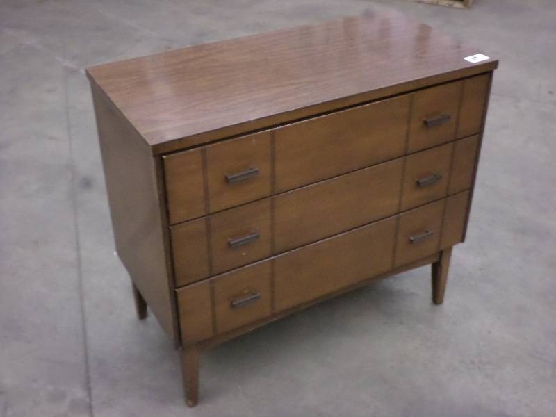 lot 69 image: Vintage 3-Drawer Wooden Dresser, Go...