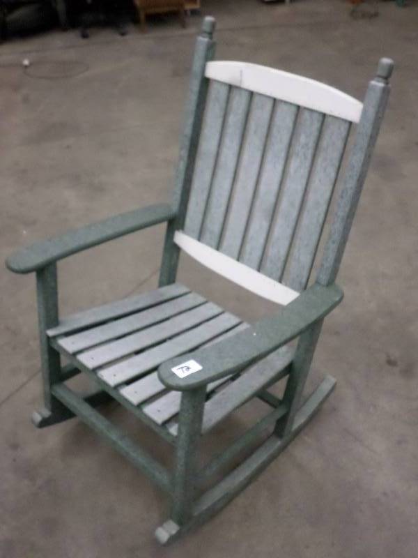 lot 72 image: Composite Wood Porch Rocker Chair ...