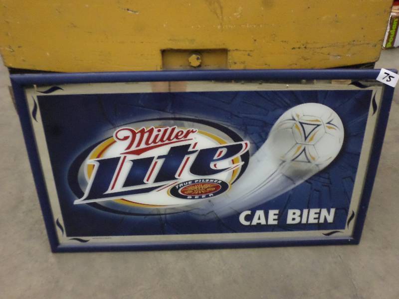 lot 75 image: Miller Lite Mirrored Beer Picture, ...
