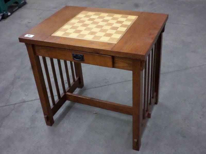 lot 78 image: Very Nice Solid Wood CheckerChess ...