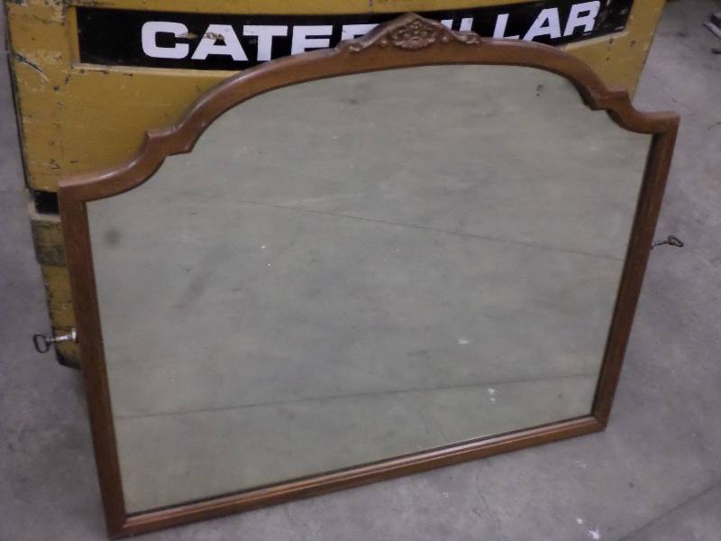 lot 95 image: Vintage Wooden Dresser Mirror With ...