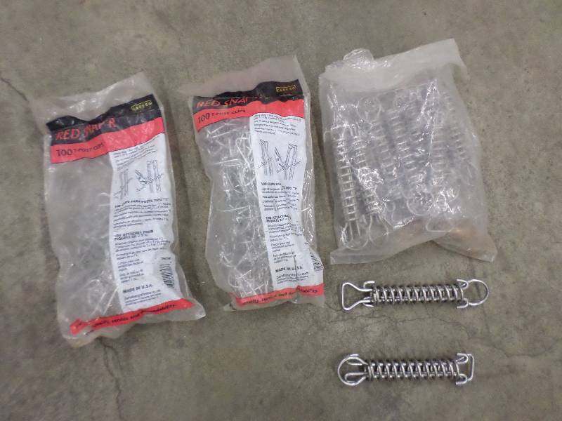 lot 100 image: (2) Bags Of T-Post Clips & (1) Bag ...