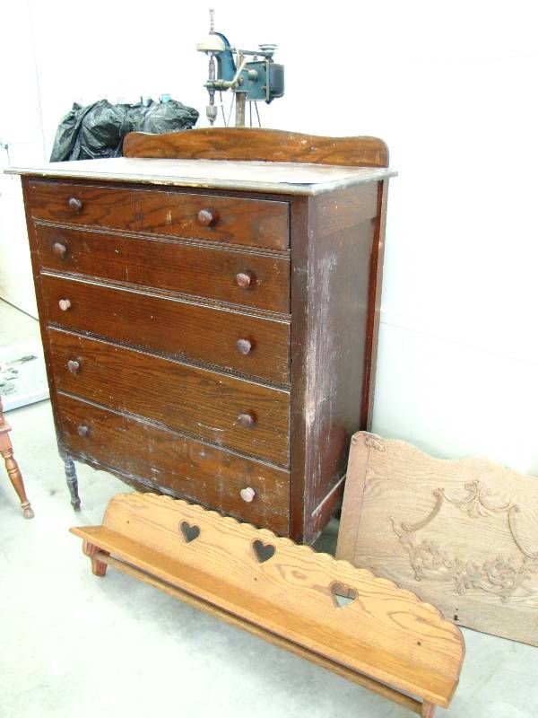 antique tall dresser 5 drawer included two other wooden pieces