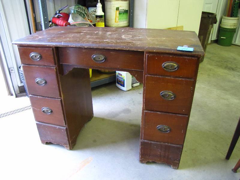 vintage desk 7 drawers solid wood