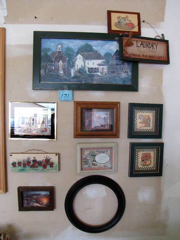 large lot of framed art