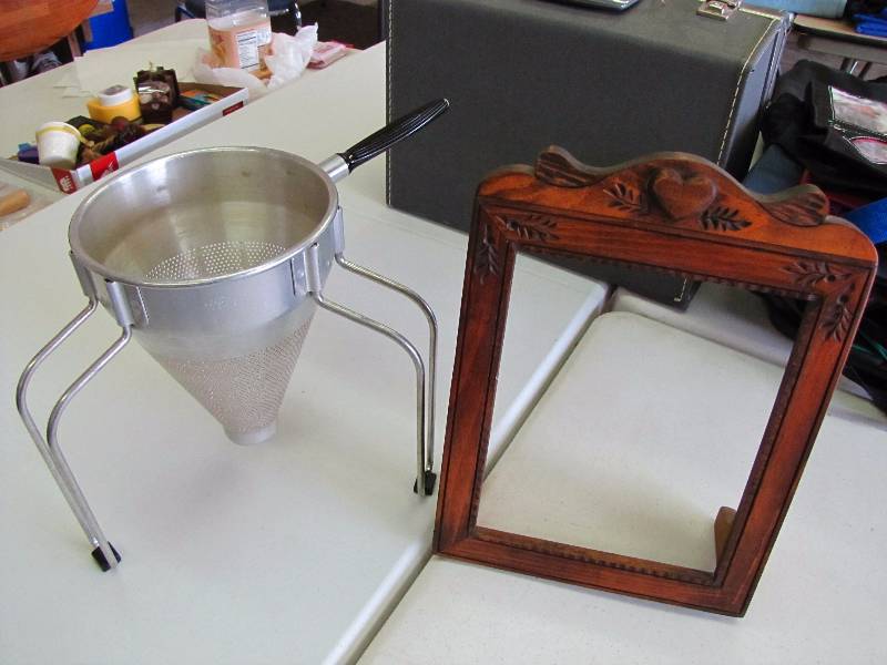 frame and food mill strainer