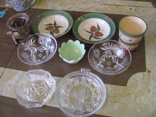 glass decor items see photos