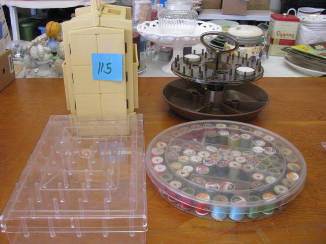 sewing supplies and unique sewing storage boxes