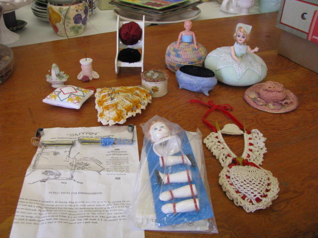 sewing items and unique pin cushions