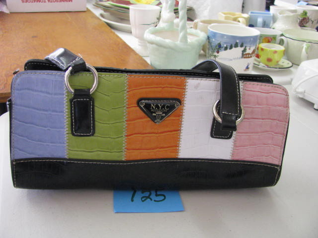 colorful NYC hand bag see photos