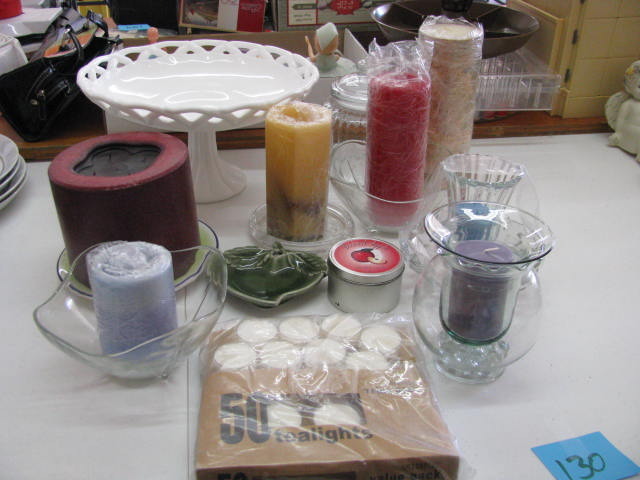 large lot of candle decor items
