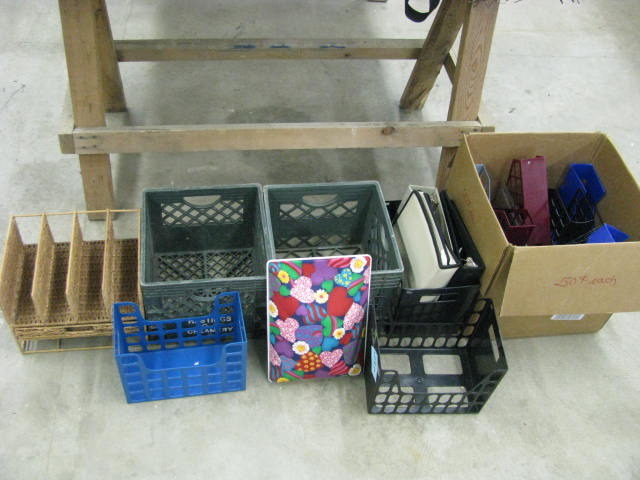 milk crates and office organizers