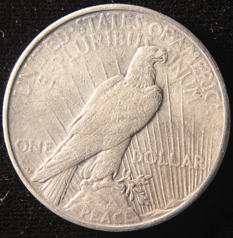 1922 S PEACE SILVER DOLLAR VF