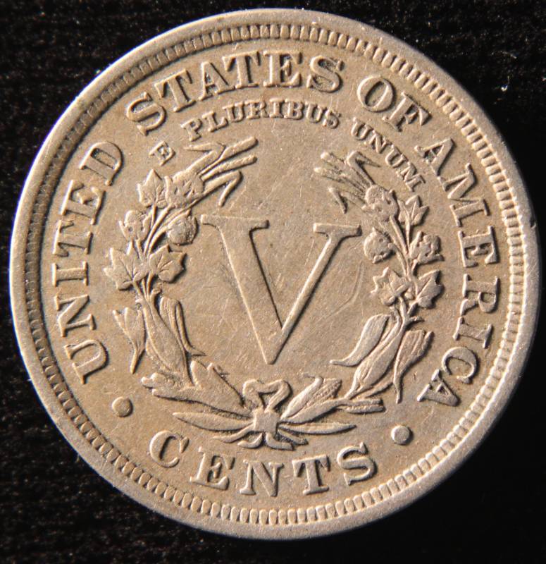 1910 LIBERTY OR V NICKEL XF