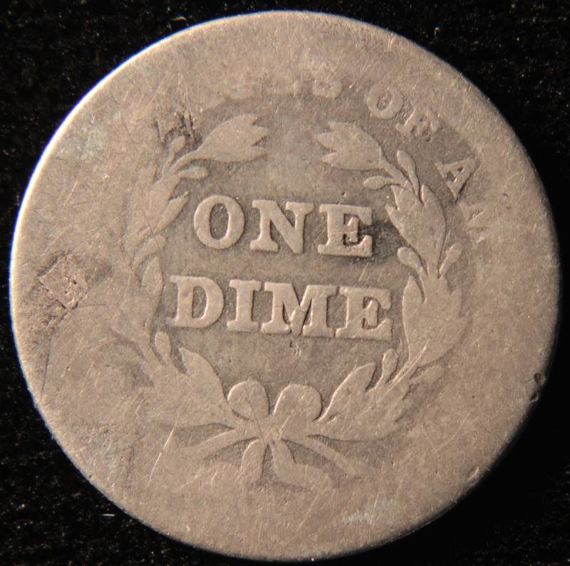 1837 SEATED LIBERTY SILVER DIME SMALL DATE NO STARS