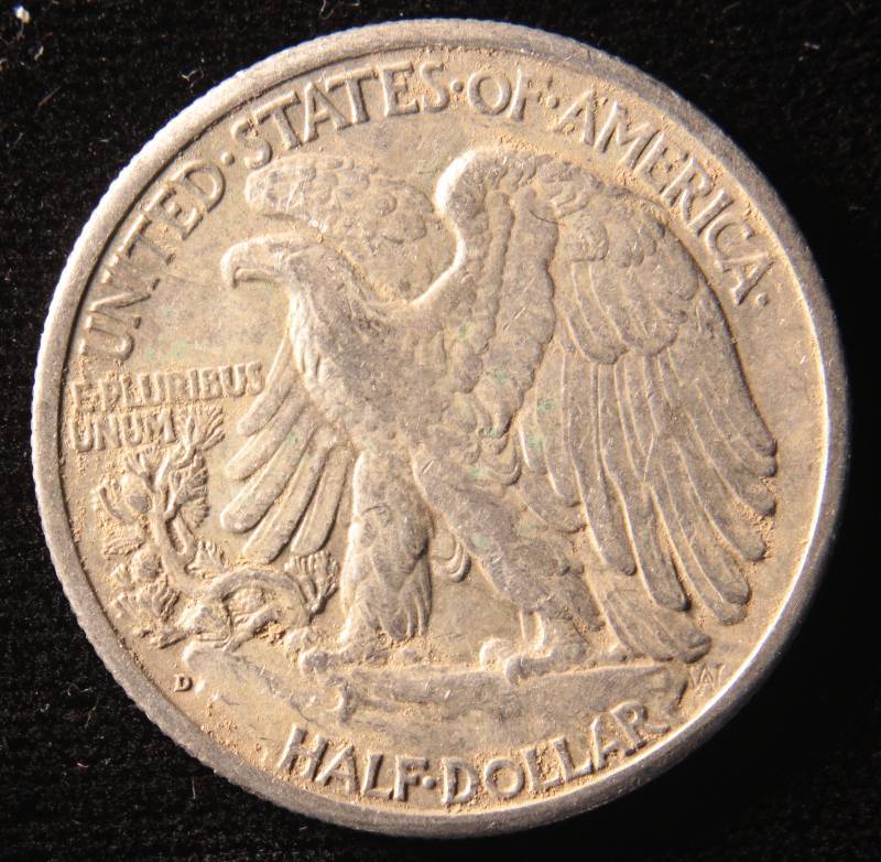 1945 D WALKING LIBERTY SILVER HALF VF
