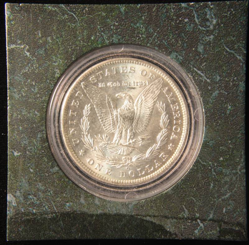 1885 O MORGAN SILVER DOLLAR UNC IN AIRTITE HOLDER