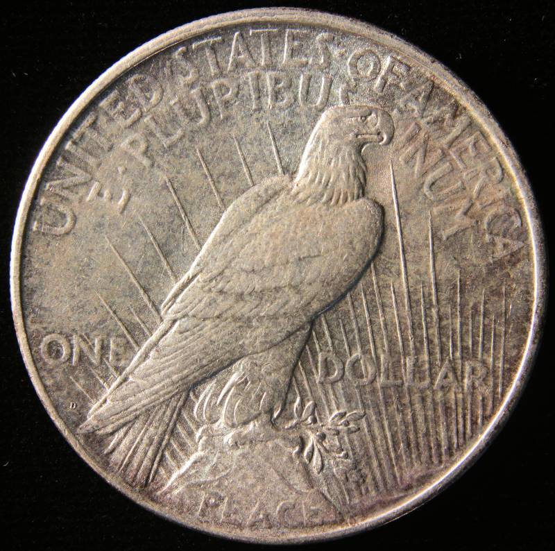 1922 D PEACE SILVER DOLLAR AU