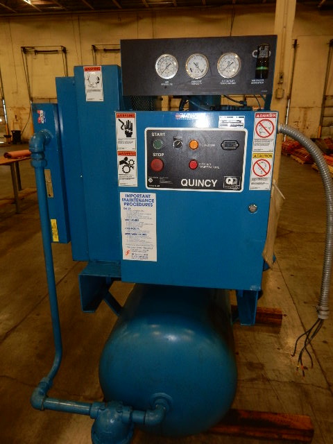 Quincy Air Compressor.. Baldor Motor.  30 H.P.  3 Phase.. Works well