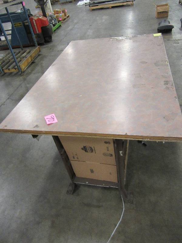 Hardboard topped Work Table.. 7ft x 4 ft x35in.  Very solid