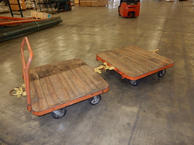 Nutting Heavy Duty Flat Cart.  Attachable to make a Train, 2 shown in one picture to show how they attach. Only 1 cart.