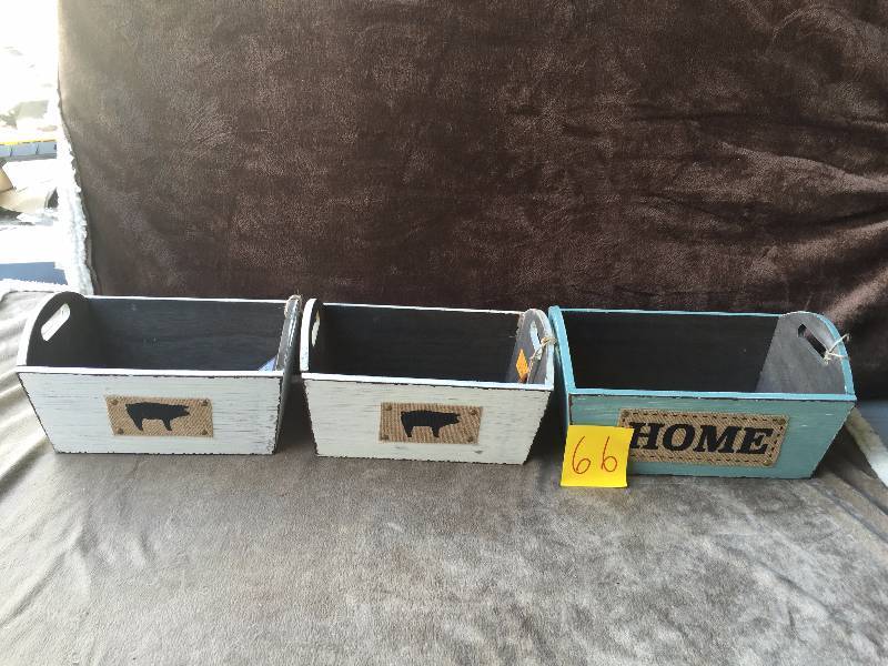 Lot of 3 Wood Baskets