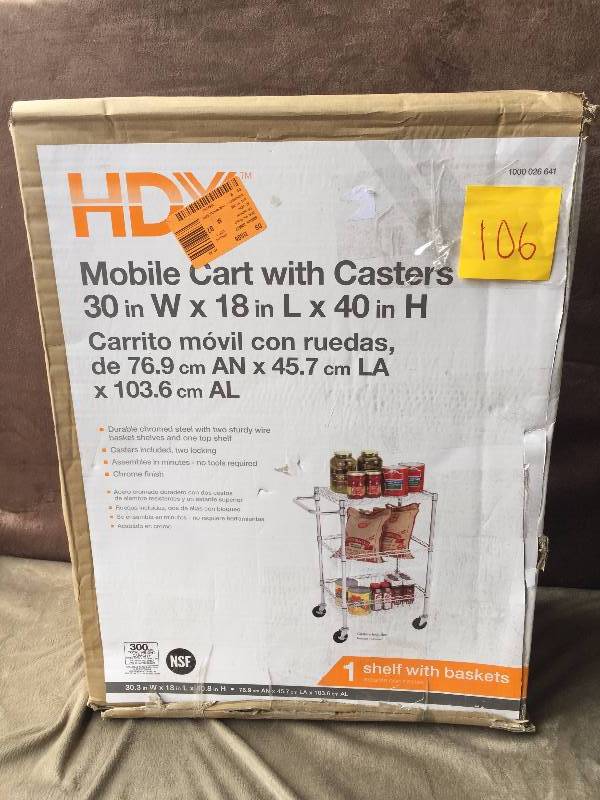 HDX Mobile Cart with Castters 30x10x40