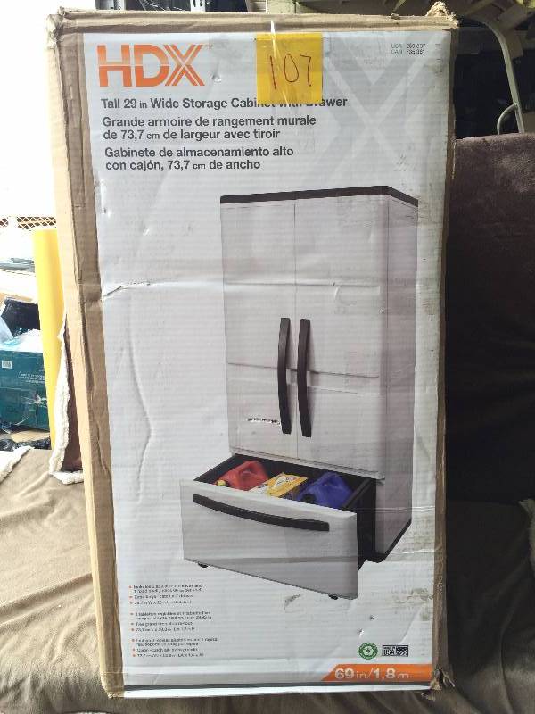 HDX 29 in Plastic Cabinet with Drawer
