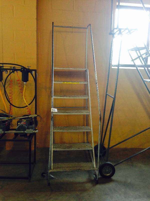 Metal safety warehouse ladder