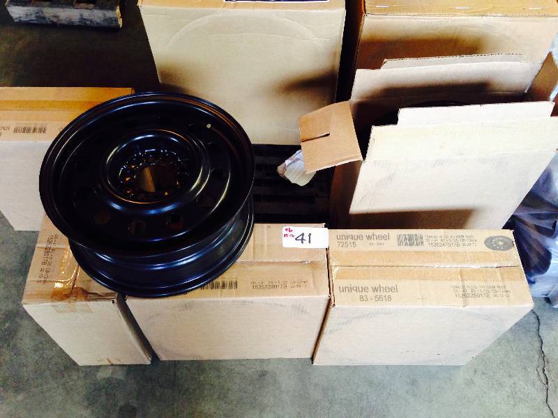 Lot of 6 steel wheels