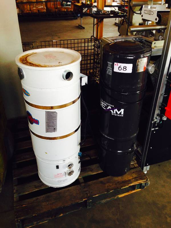 2 central vacuum canisters