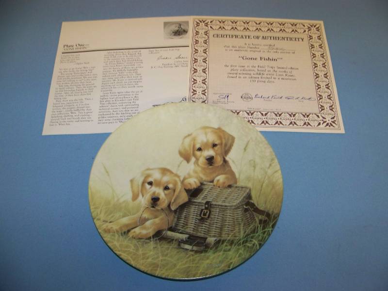lot 4 image: Edwin M. Knowles, Fine China, Lynn Kaatz, Puppy Collector Plates - circa 1990s