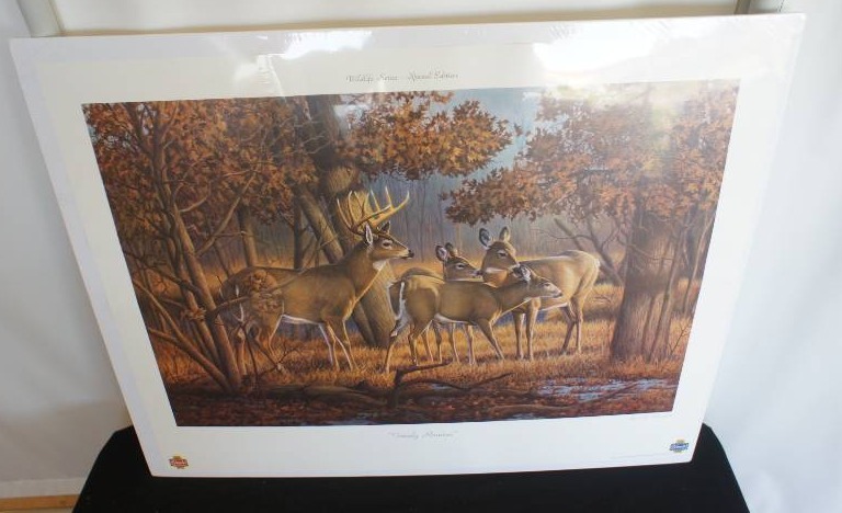lot 29 image: Schmidt Beer Whitetail Deer Poster on Foamboard