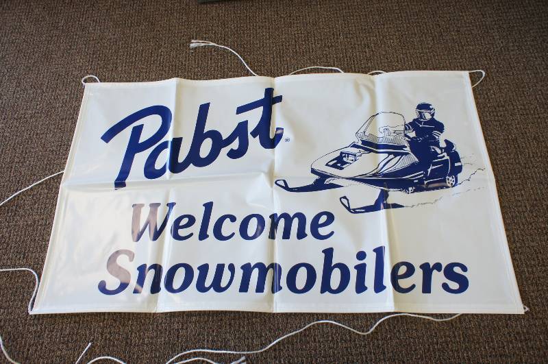 lot 65 image: Pabst Welcome Snowmobilers Banner