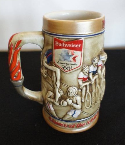 lot 92 image: Budweiser 1984 Olympics Los Angeles Ceramarte Mug