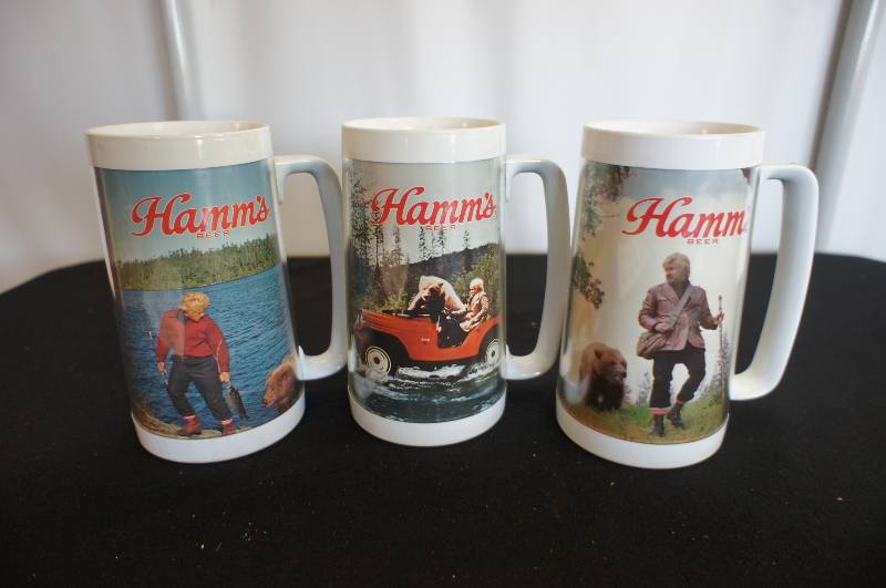 lot 127 image: (3) Hamms Earl  Sasha Thermo-serv Insulated Mugs