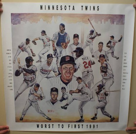 lot 136 image: Minnesota Twins Worst to First Team Poster