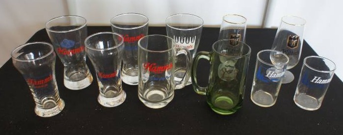 lot 146 image: Lot of 11 Hamms GlassesMugs