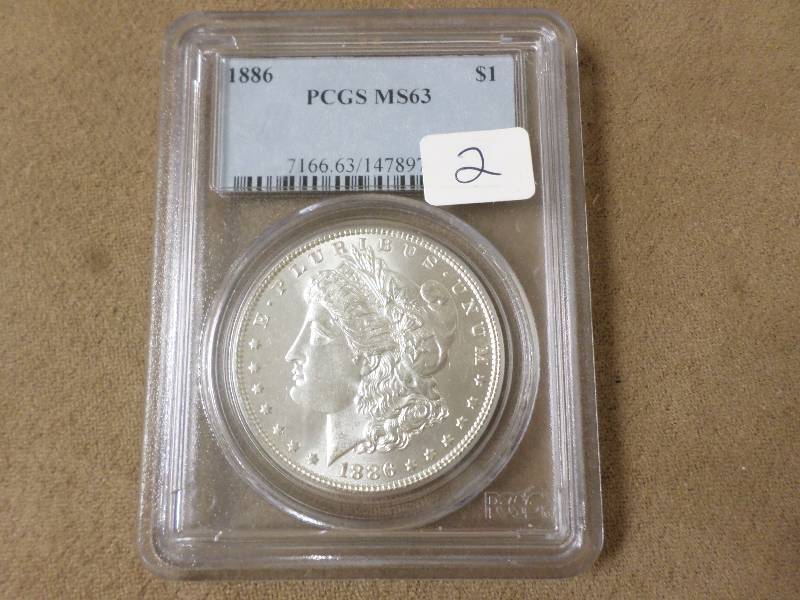1886 Morgan Silver Dollar, Graded B...
