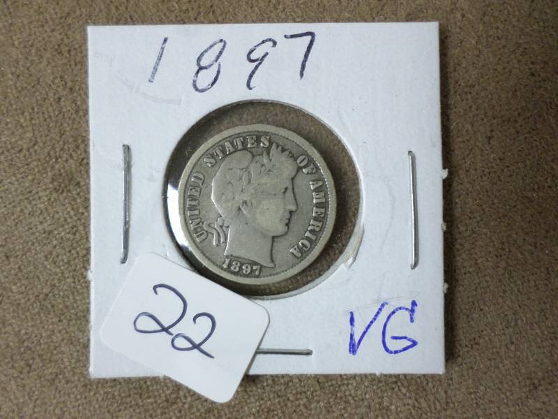 1897 Barber Dime, VG...