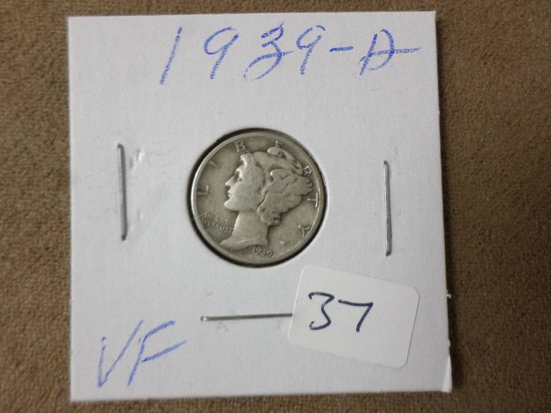 1939-D Dime, VF...