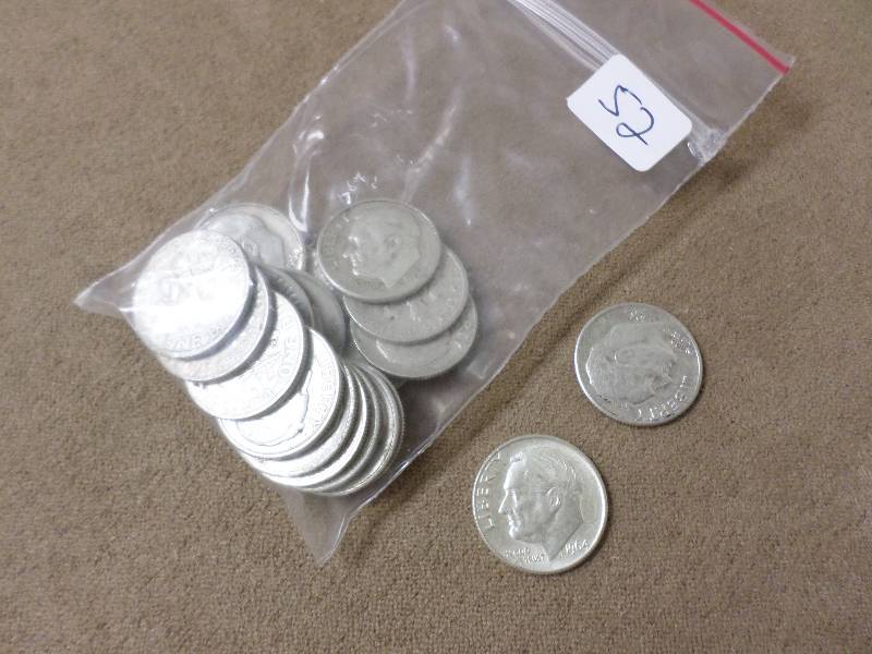 Bag Of Silver Roosevelt Dimes, In M...