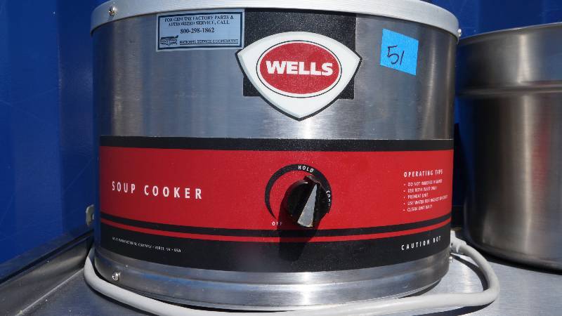 Wells Electric Soup Cooker Warmer with Extra Removable Pan
