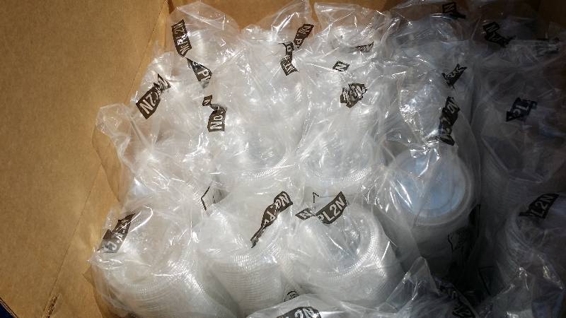 Lot of Clear Plastic Lids & 3 Sleeves of Portion Containers