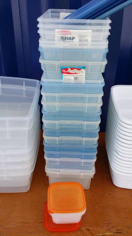 Lot of Plastic Tubs - Various Sizes