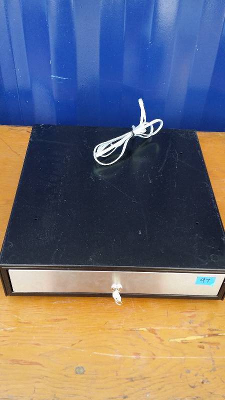 Metal Cash Drawer w Removable Insert, Key & Cable