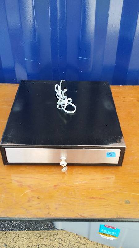 Metal Cash Drawer w Removable Insert, Key & Cable