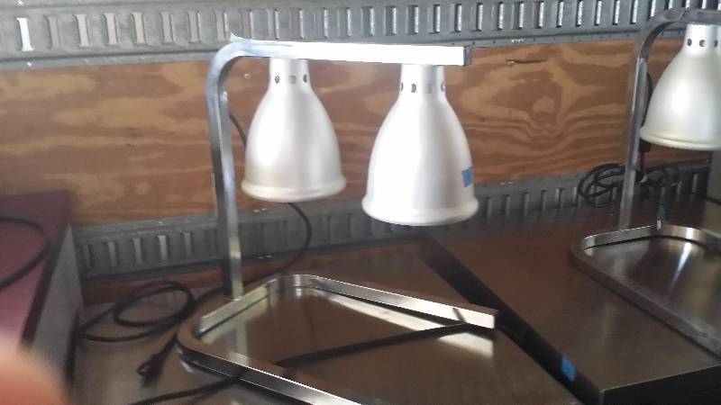 Double Lamp NSF Commercial Electric Heat Lamp - Adjustable Height